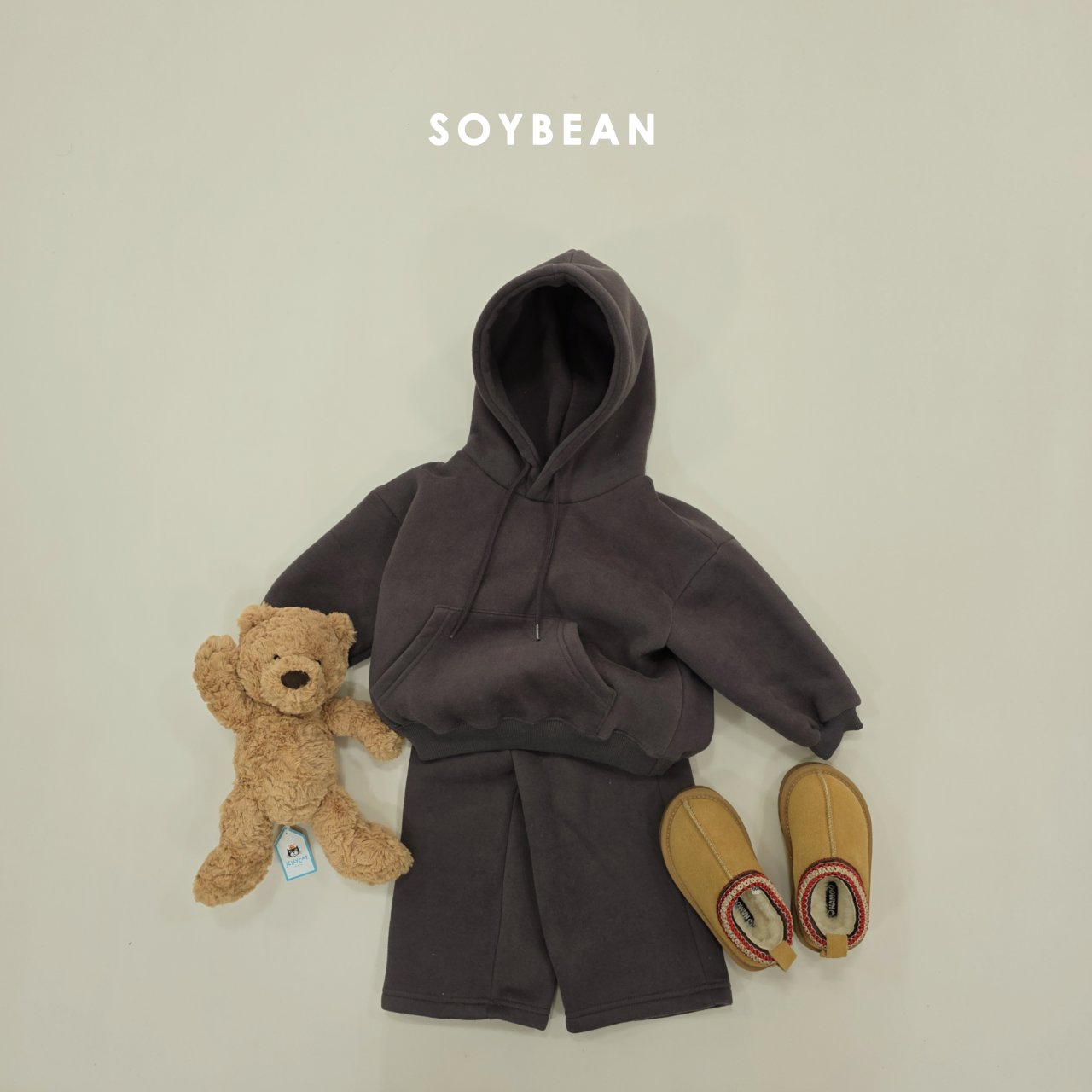 소이빈 겨울 기모 후드와이드상하복 XS-JL초등저학년 - 상품 이미지