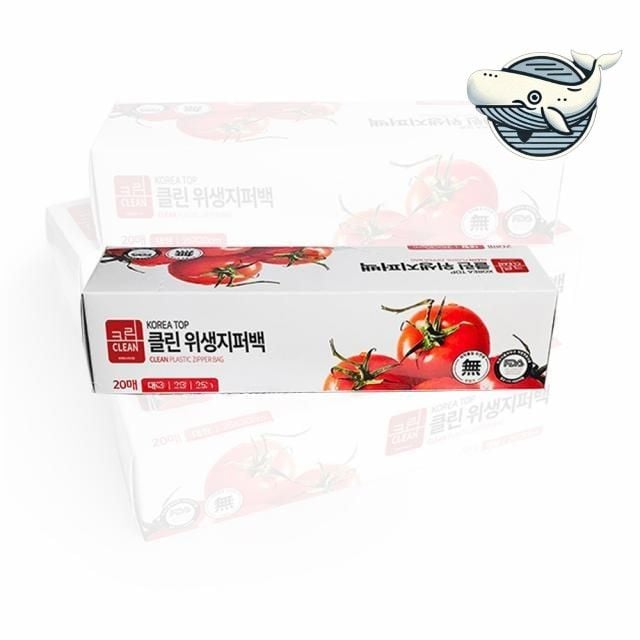 투명 원터치 지퍼백 대형 20매 실용형 다용도 - 메인 이미지