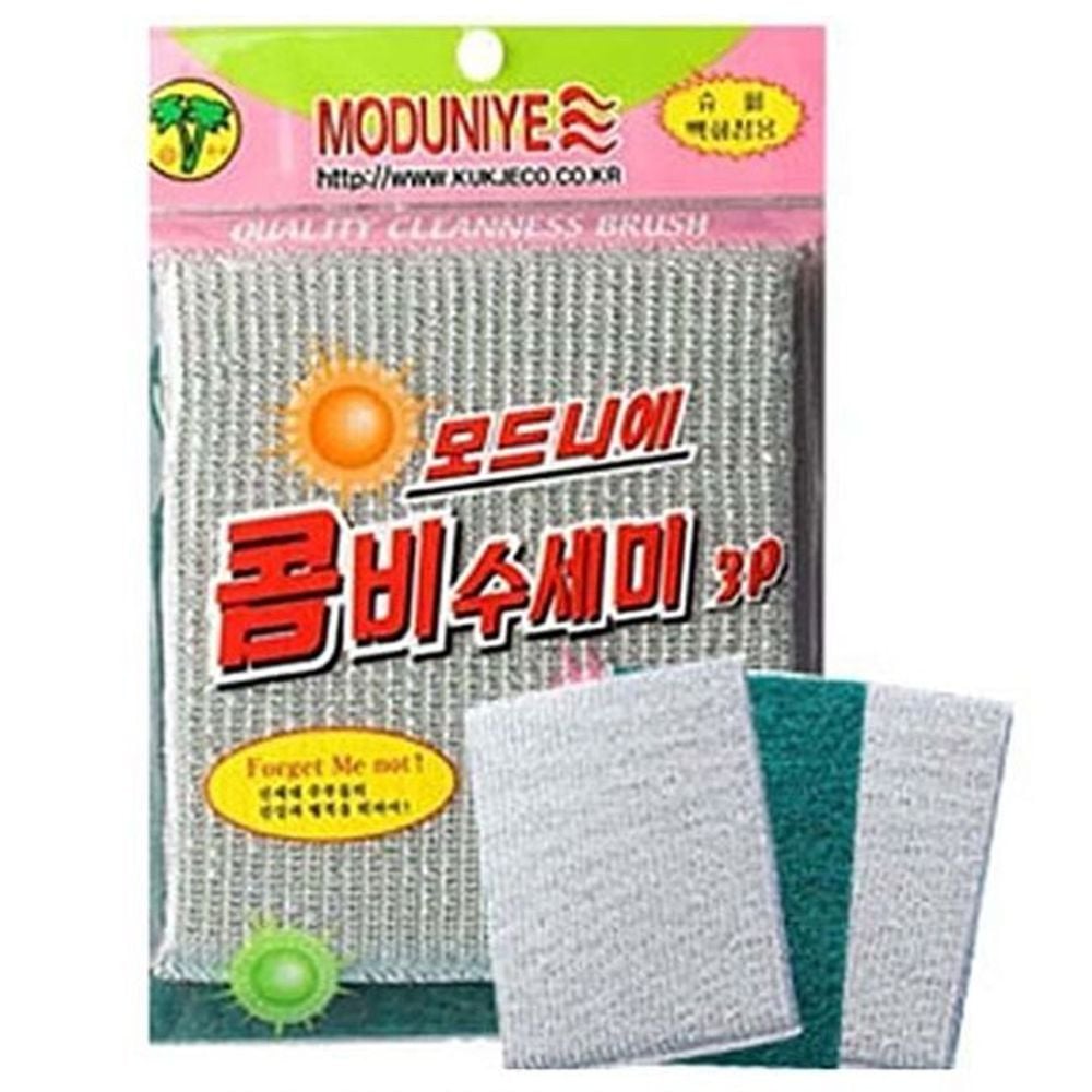 모드니에 콤비 수세미 3p 천연수세미 부억수세미 가 - 상품 이미지