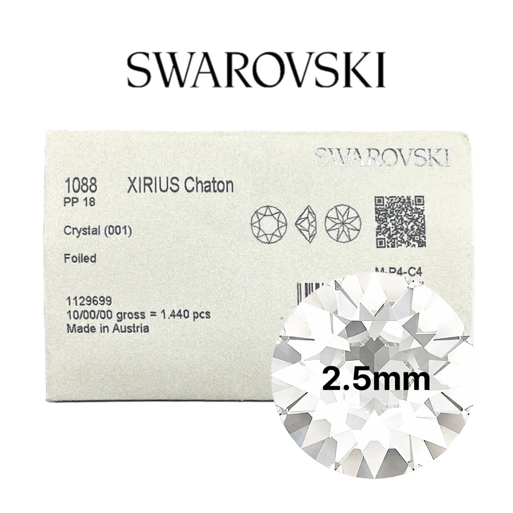스와로브스키 1088 브이컷 PP18 크리스탈 2.5mm 1440개 라운드 네일스톤 대용량 팩 - 상품 이미지