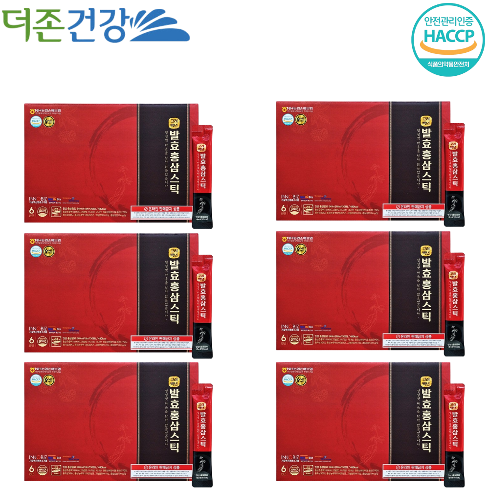 더존건강 프리미엄 발효 홍삼 진액 스틱 18ml 30포 6박스 부모님 어르신 건강 선물 - 상품 이미지