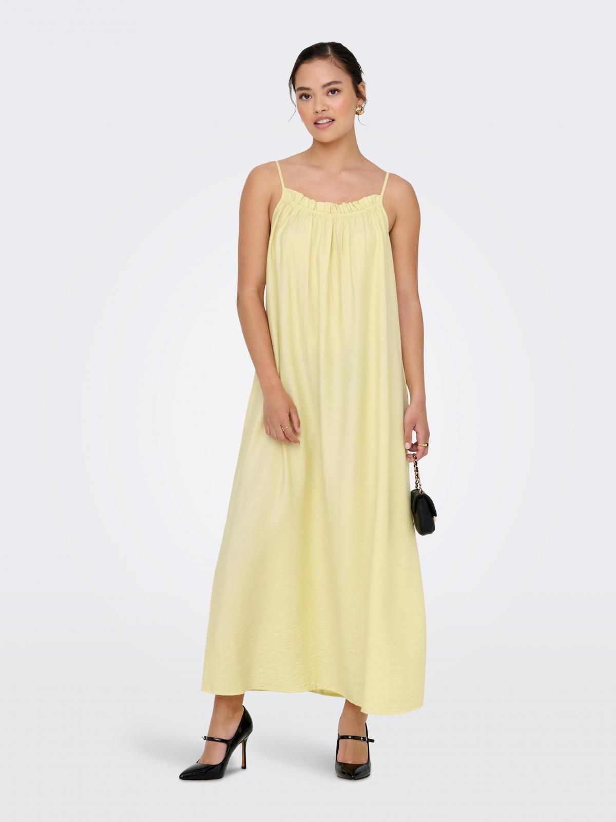 온리 스트랩 롱 원피스 스퀘어넥 15367168_426 YELLOW / SUNLIGHT - 상세 이미지 5