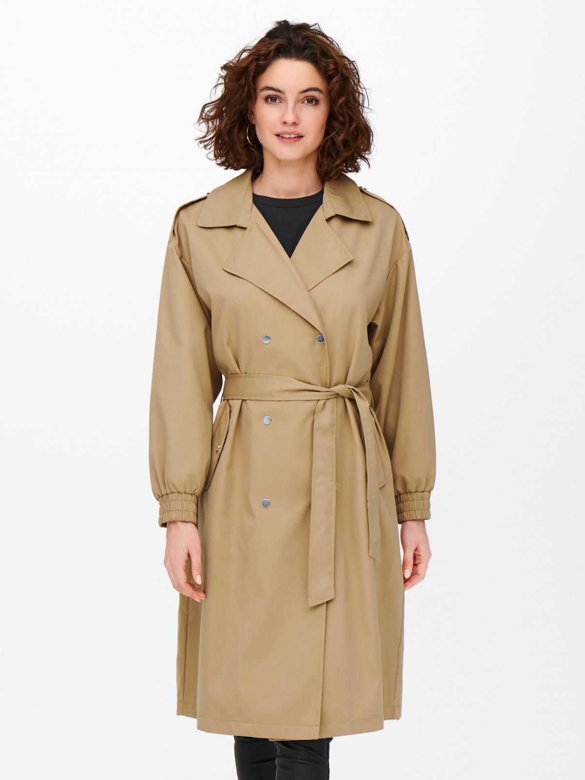 온리 클래식 베이직 롱 트렌치코트 벨트 15248238_1991 BROWN / TIGERS EYE 이미지 7