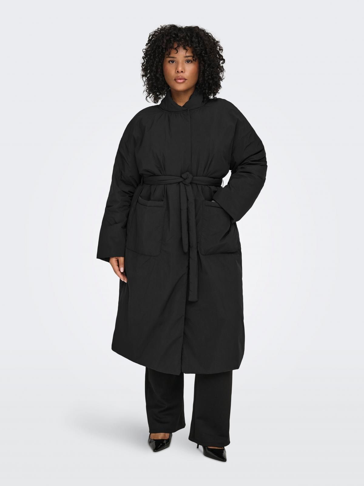 온리 테크니컬 벨티드 롱 트렌치코트 블랙 15367737_2161 BLACK / BLACK - 상세 이미지 5