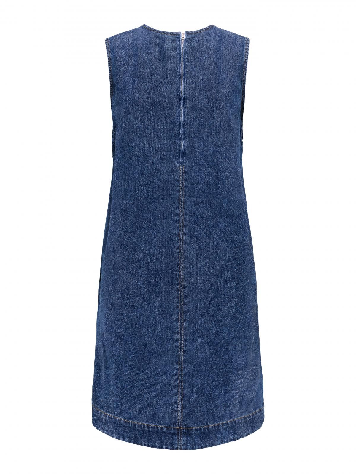 온리 데님 미니 원피스 라운드넥 캐주얼 15354762_2115 BLUE / MEDIUM BLUE DENIM - 상세 이미지 4