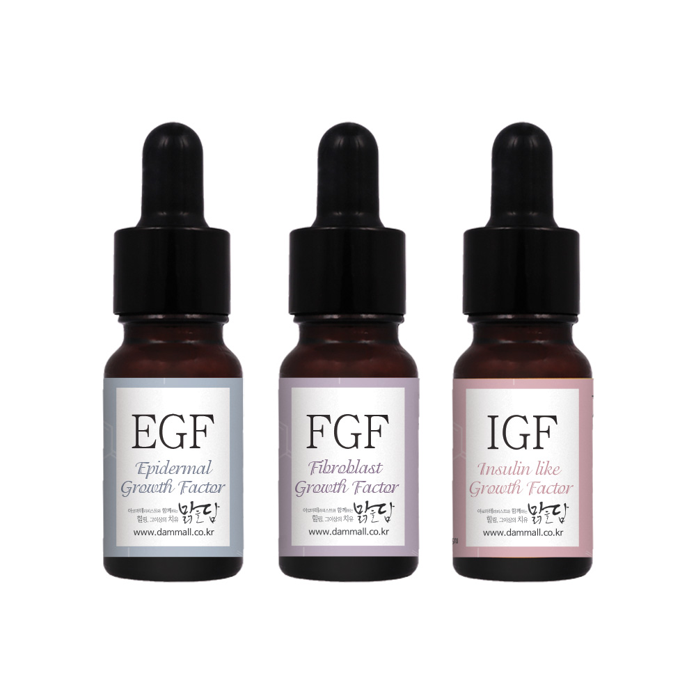 맑을담 EGF FGF IGF 원액 앰플 3종세트 10ml - 상품 이미지