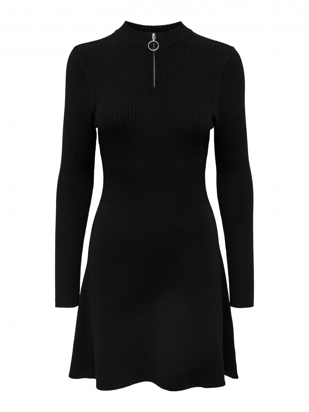 온리 미니멀 하이넥 니트 미니 원피스 블랙 15261975_2161 BLACK / BLACK - 상세 이미지 3