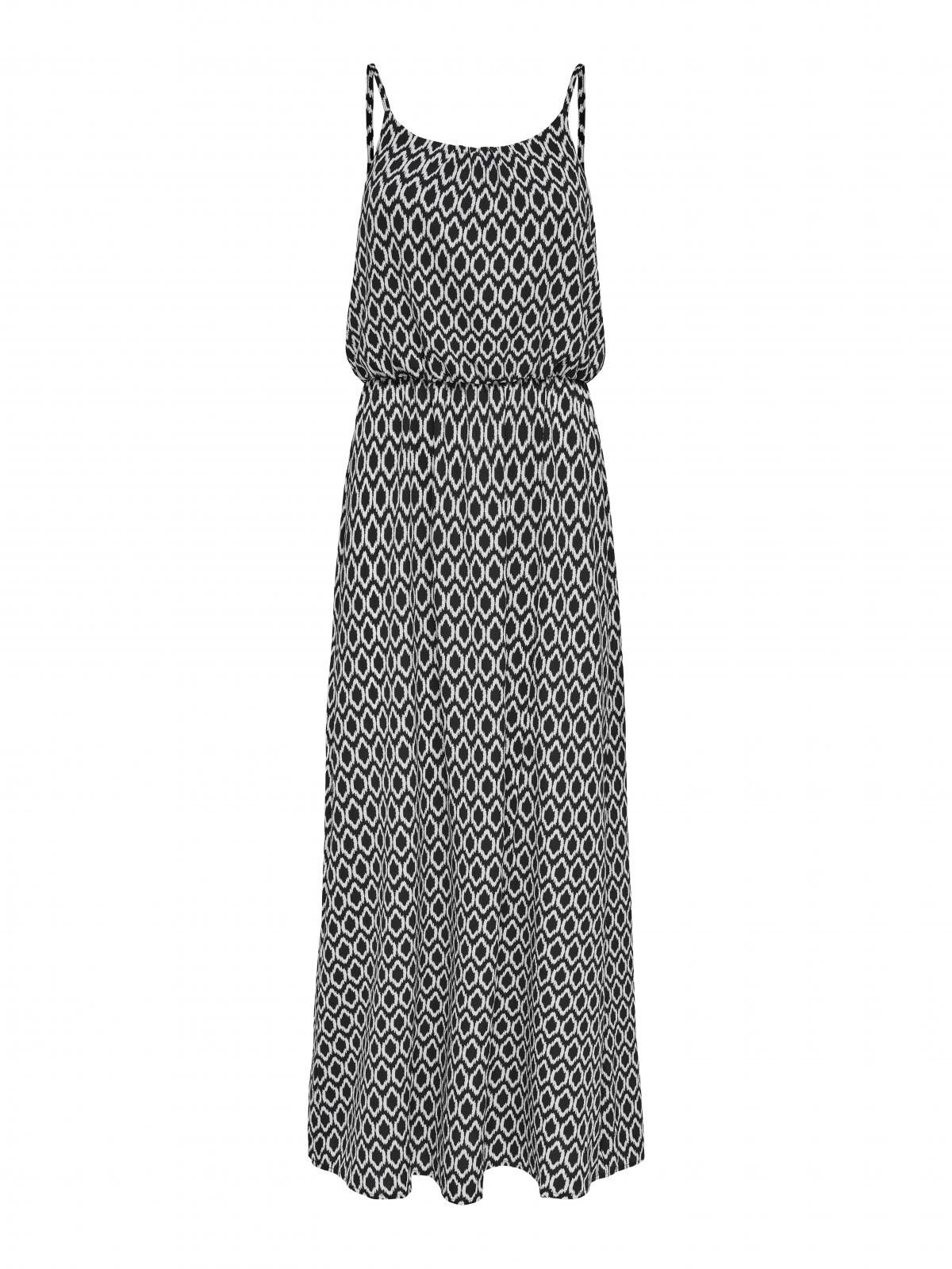 온리 패턴 롱 원피스 맥시 스트랩 밴딩 15177381_2161_869851 BLACK / BLACK - 상세 이미지 4