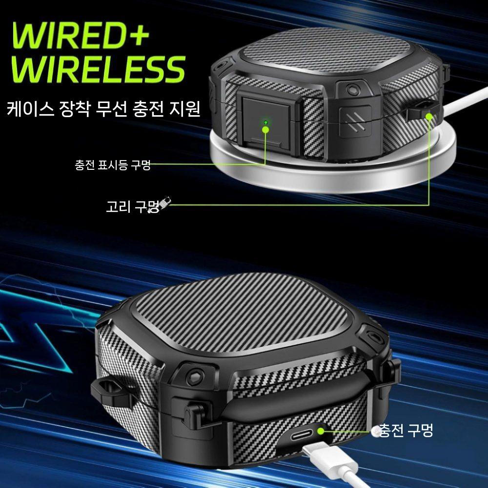 샥즈 오픈핏2 보호 케이스 일체형 T920 잠금장치 버클 하드 카본 커버 - 상세 이미지 3