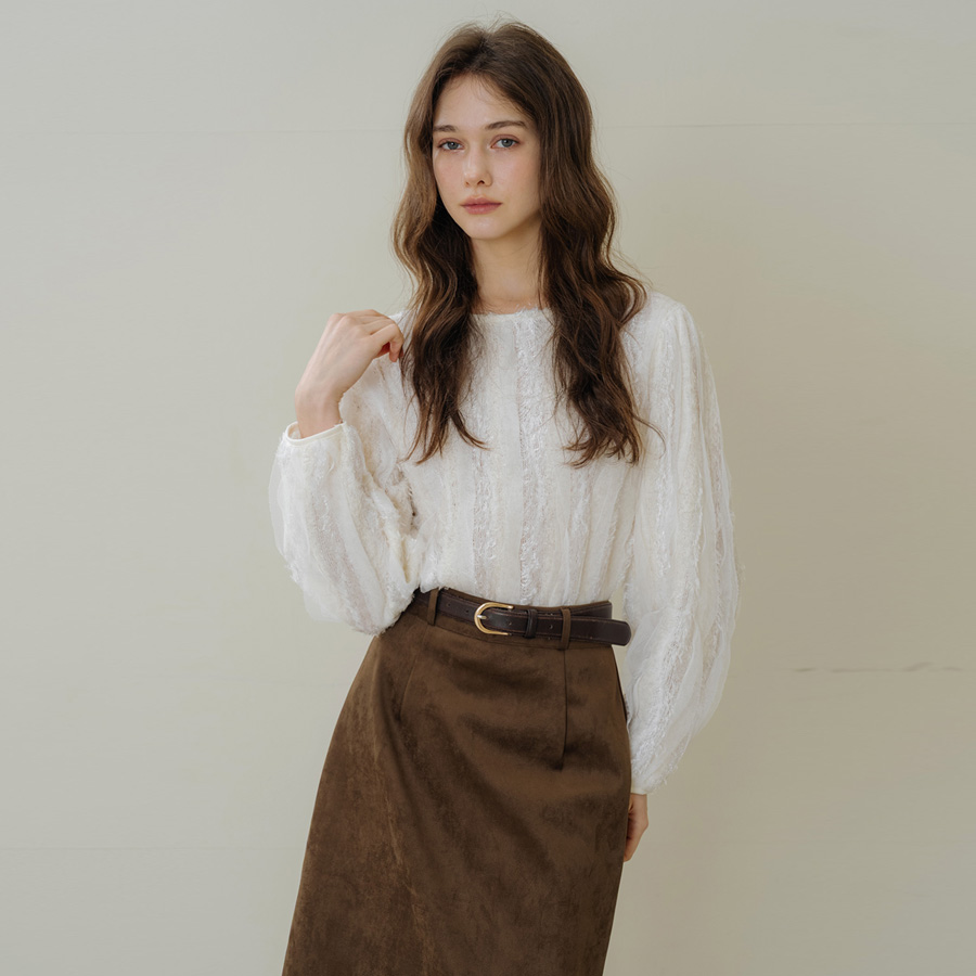 소프트 스웨이드 스트레이트 슬릿 맥시 롱 스커트 (BROWN, 2 SIZE) 이미지 6