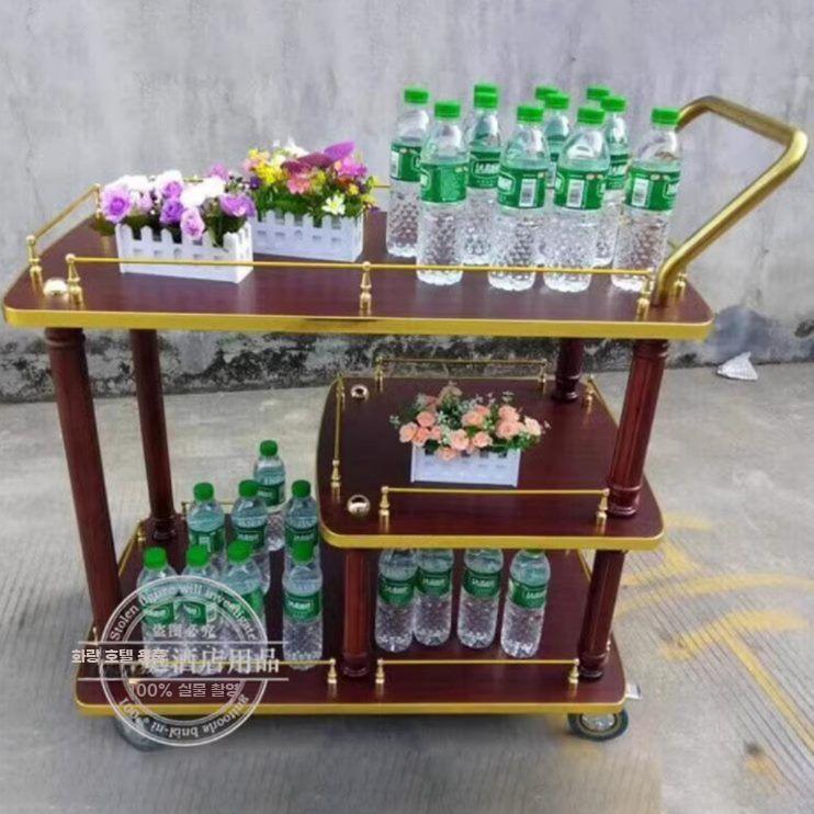원목 트롤리 조립식 나무 술집 서빙 호텔 왜건 음식점 - 상세 이미지 4
