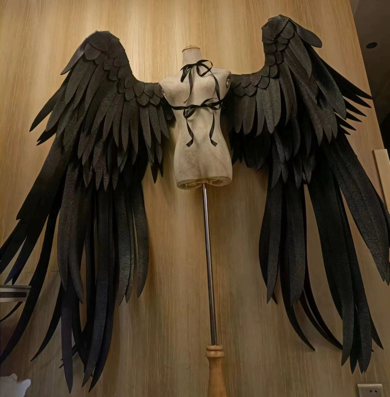 대형 검은 날개 공연 의상 파티 할로윈 - 상품 이미지