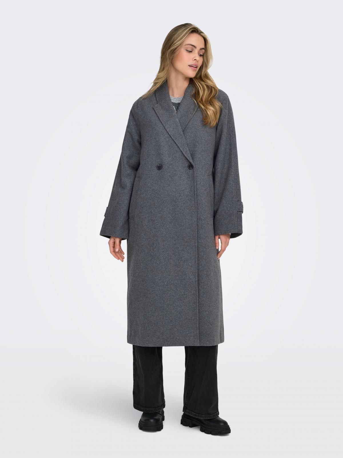온리 테크니컬 울 롱코트 15367942_2383 GREY / DARK GREY MELANGE - 상세 이미지 5