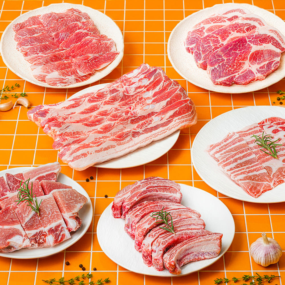 설렘한입 설렘한입 삼겹살 2kg 대패 통삼겹 수입 냉동 구이용