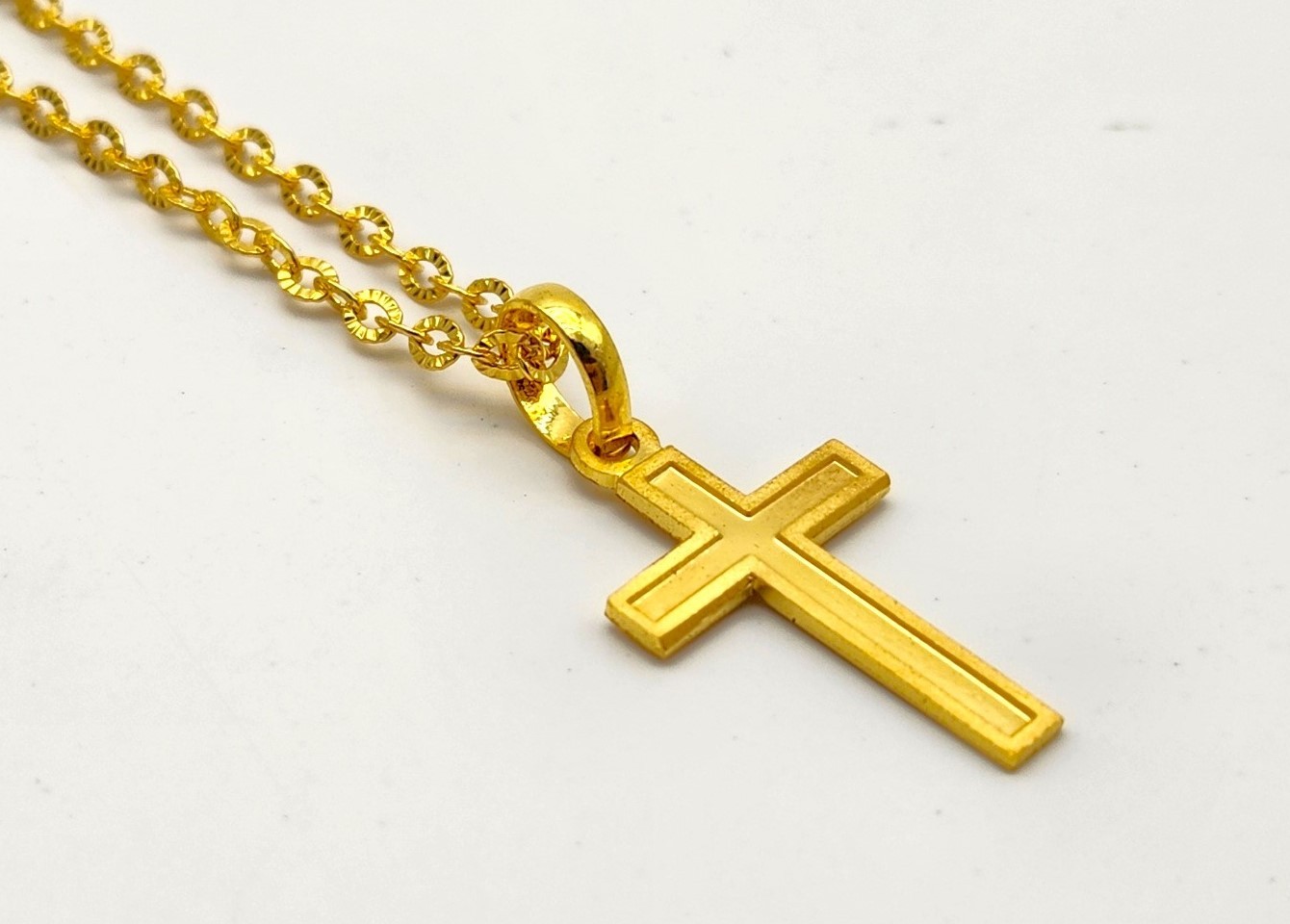 24K 순금 11.25g(3) 광 십자가 펜던트 목걸이(18K 연결고리 장식) - 상세 이미지 3