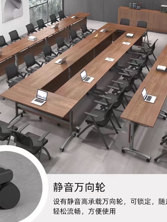 접이식 세미나 테이블 회의용 사무실 이동식 교육 바퀴 접의자 이미지 6