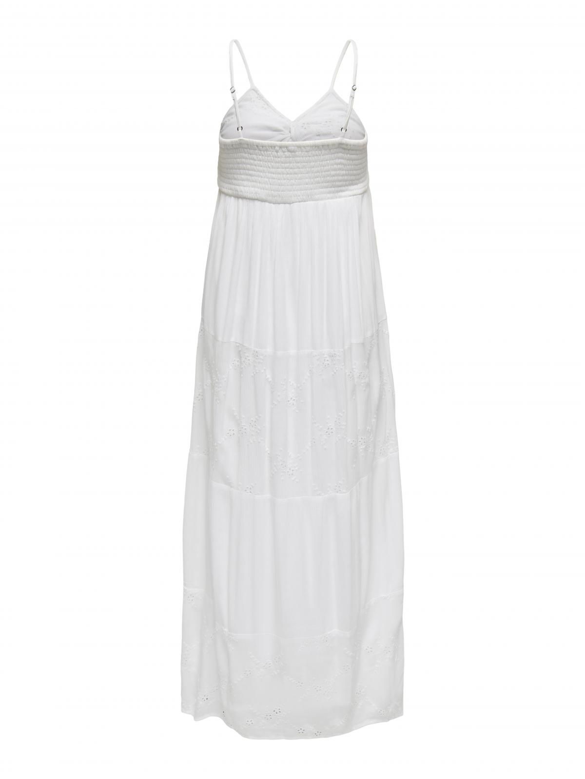 온리 펀칭 자수 화이트 롱 원피스 V넥 15346832_5 WHITE / BRIGHT WHITE - 상세 이미지 4