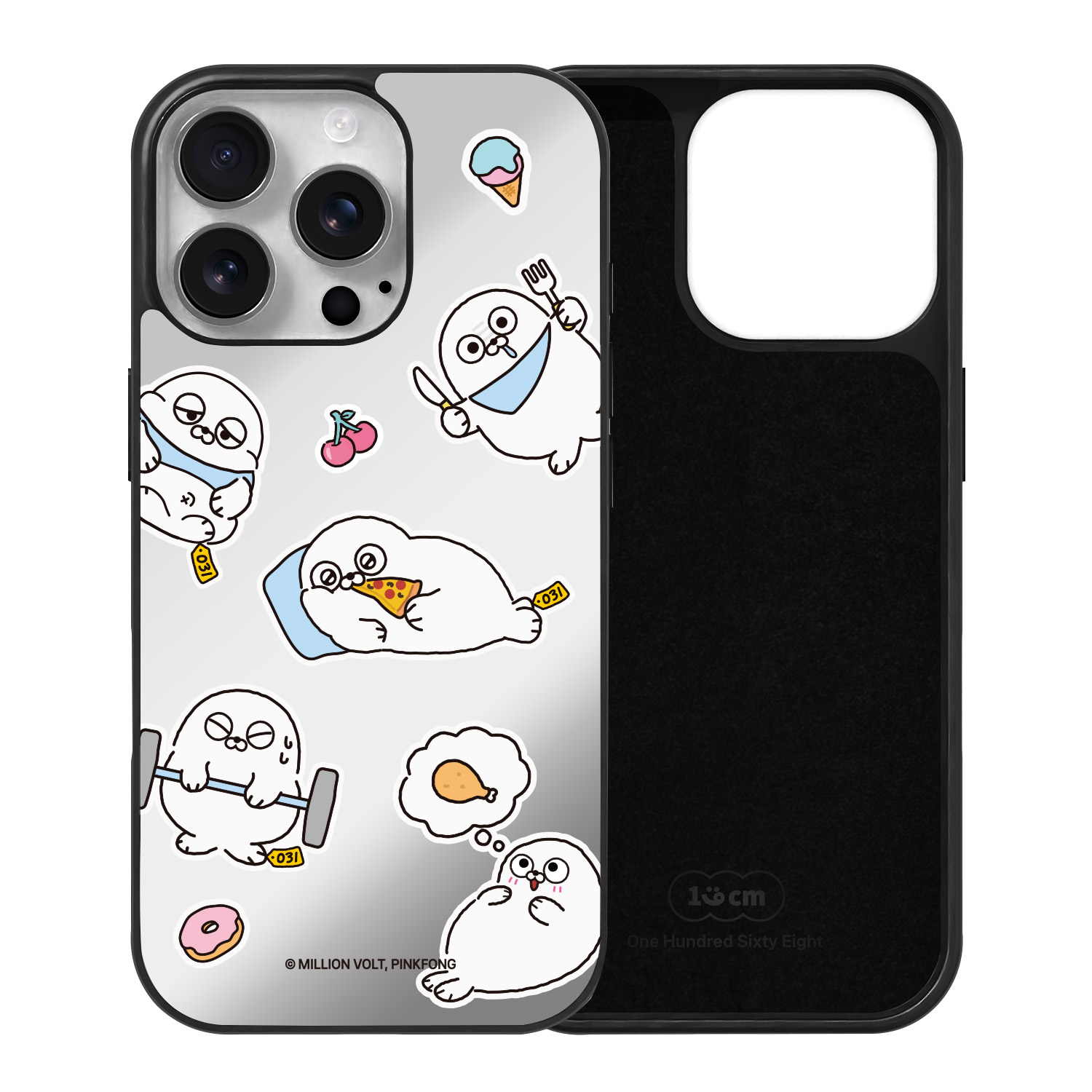 SEALOOK 아이폰17 프로 미러 스웨이드 케이스 다이어터 아기범 - 상세 이미지 3