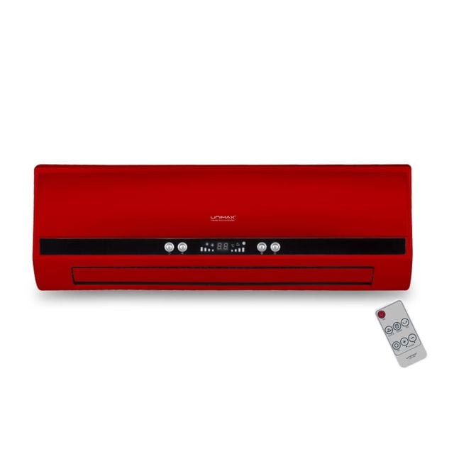 PTC 히터 온풍기 벽걸이 2KW 레드 리모컨 전기 실내용 무공해 난방 난로 타이머 - 상품 이미지