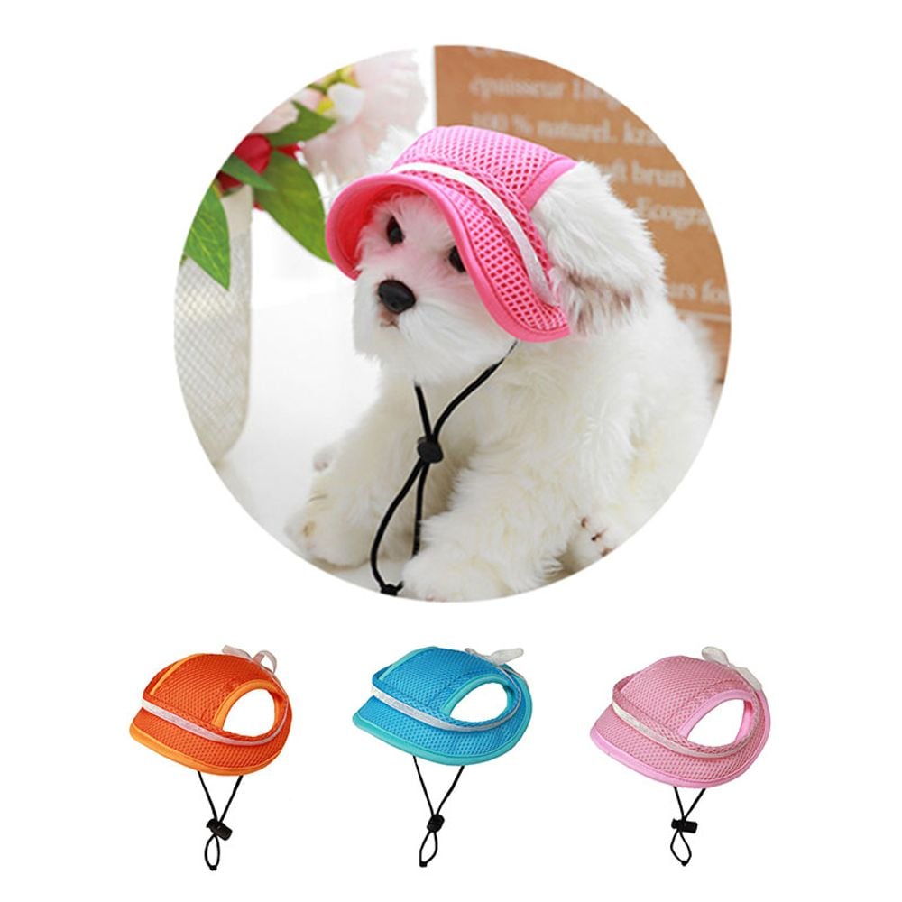 PET 강아지 모자 썬캡 썬바이저 자외선차단 산책모자 01강아지 썬캡 핑크-S - 상품 이미지