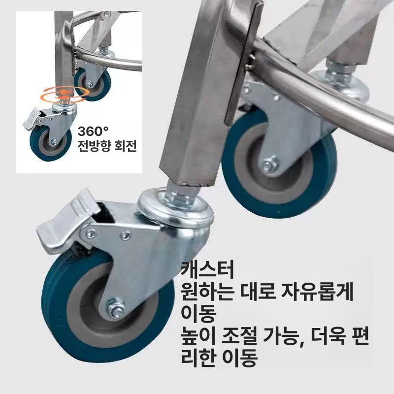 국통 운반카 스텐 운반대 국솥 바퀴 냄비 스테인레스 소쿠리 초두꺼운 40cm 바퀴 - 상세 이미지 4