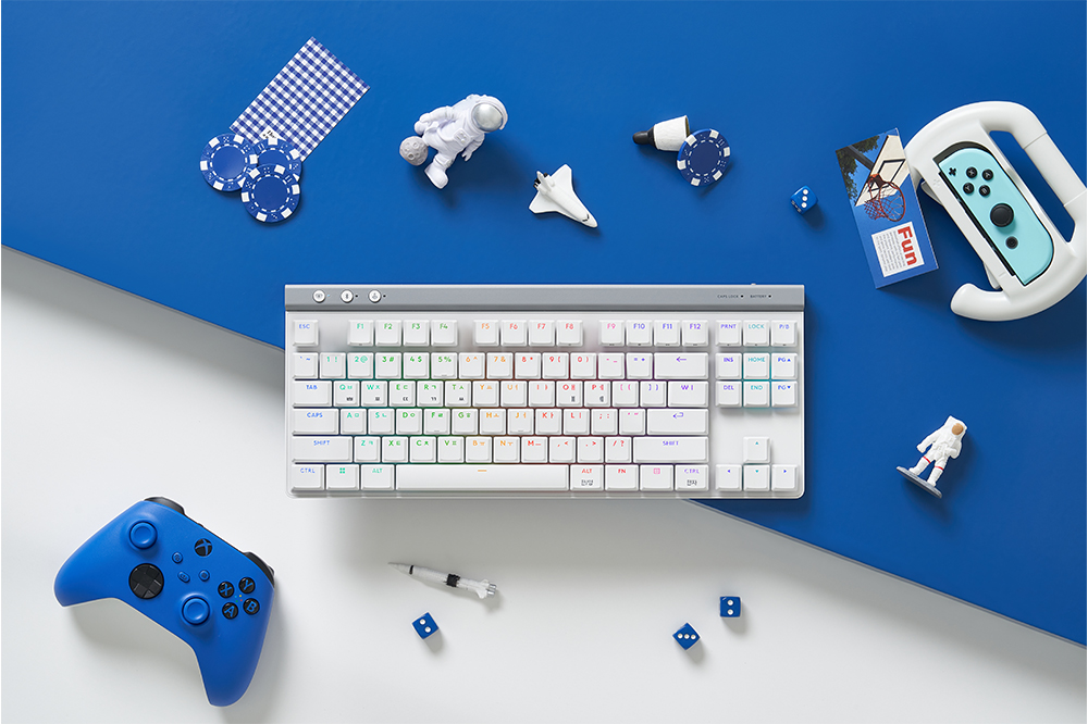 로지텍코리아 공식 G515 LIGHTSPEED TKL 무선 게이밍키보드 화이트, 적축