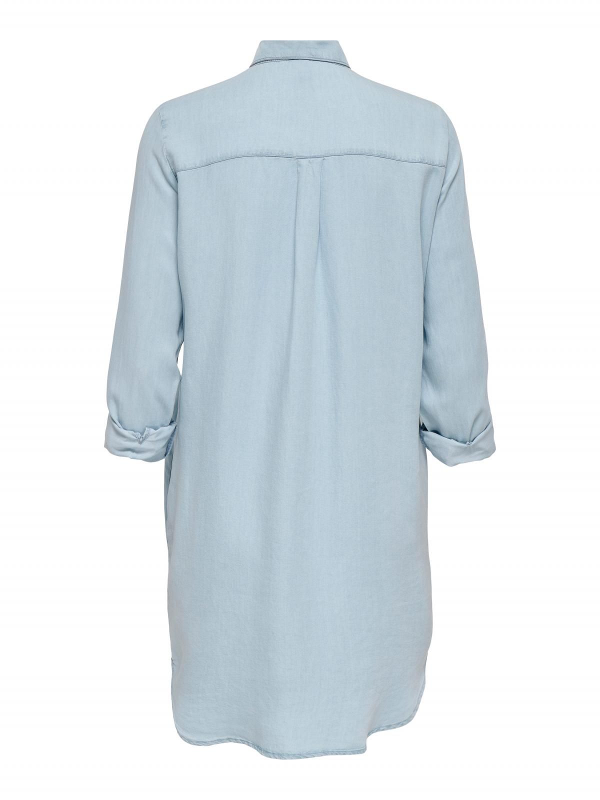 온리 데님 셔츠 미니 원피스 포켓 버튼업 15357595_2116 BLUE / LIGHT BLUE DENIM - 상세 이미지 4