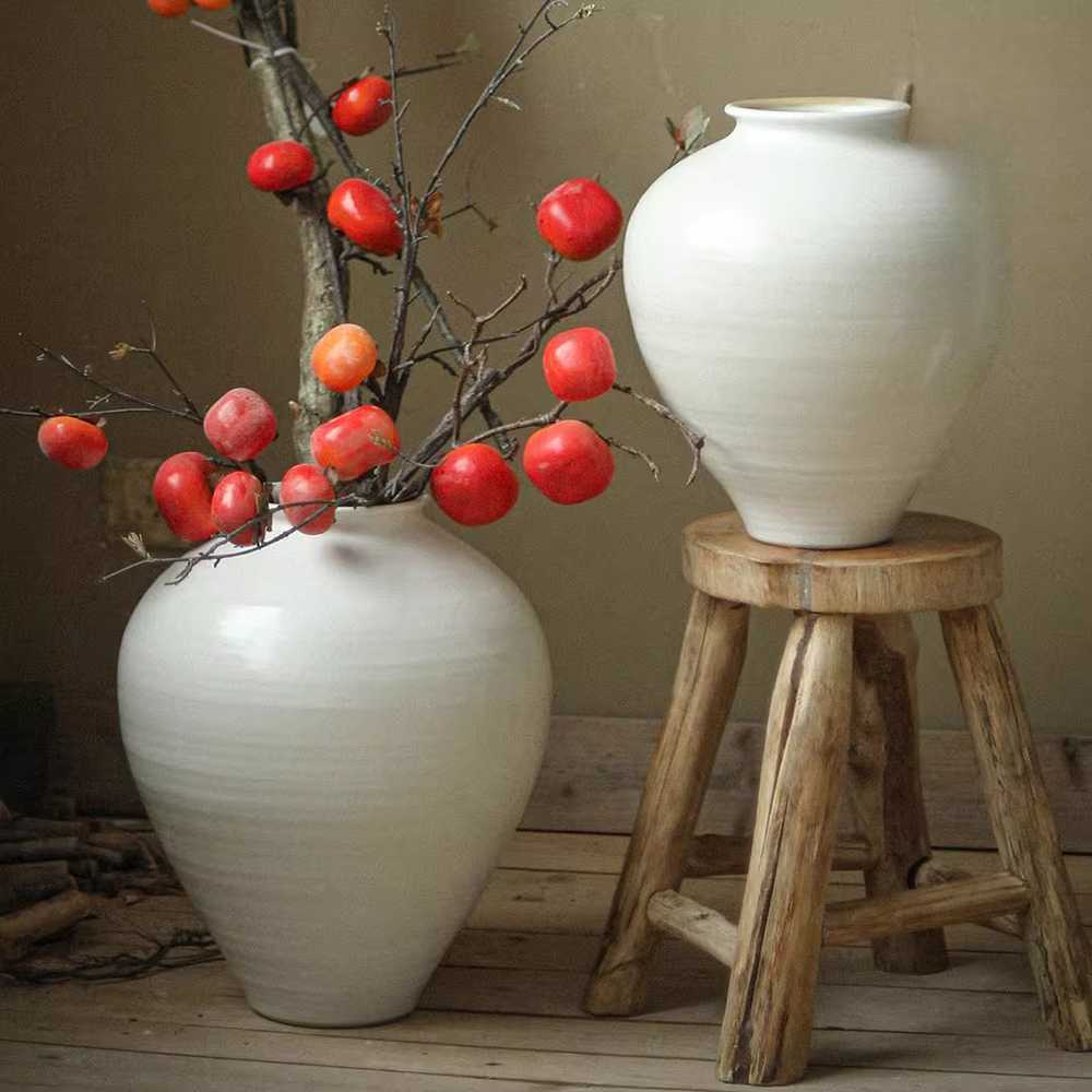 도자기 백자 화분 클래식 디자인 실내 인테리어용 10.5x14.5x31cm - 상품 이미지