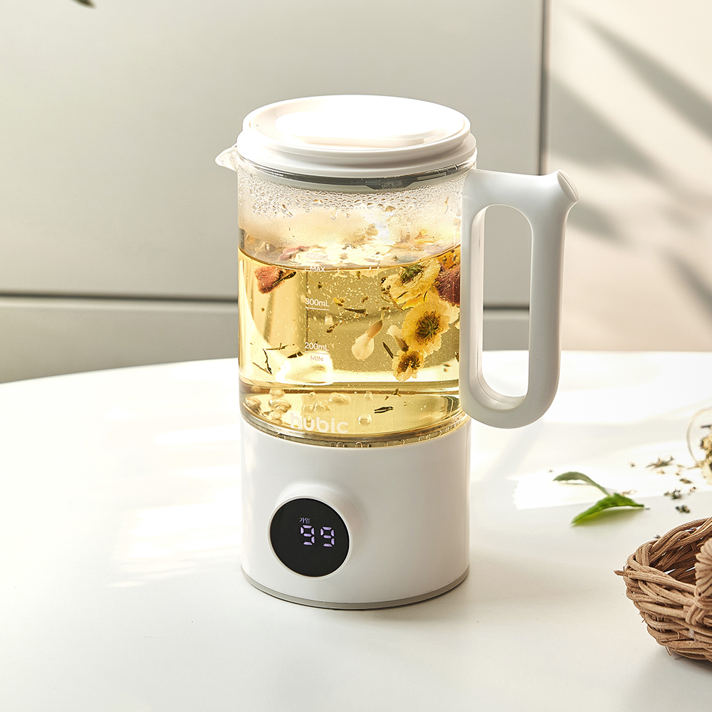[맞춤온도]휴빅 유리 전기포트 티 포트 휴대용 여행용 사무실 미니 소형