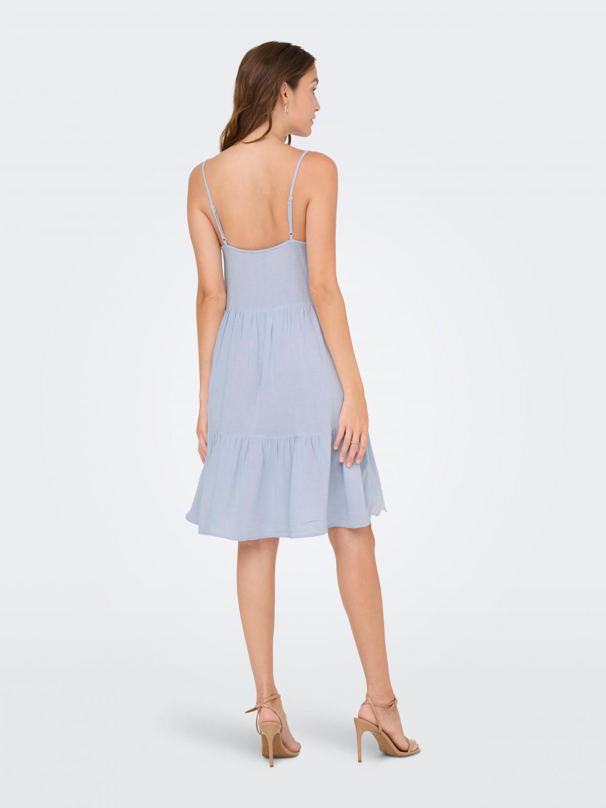 온리 레이스 자수 슬리브리스 미니 원피스 15366992_3013_1245970 BLUE / SOFT CHAMBRAY - 상세 이미지 2