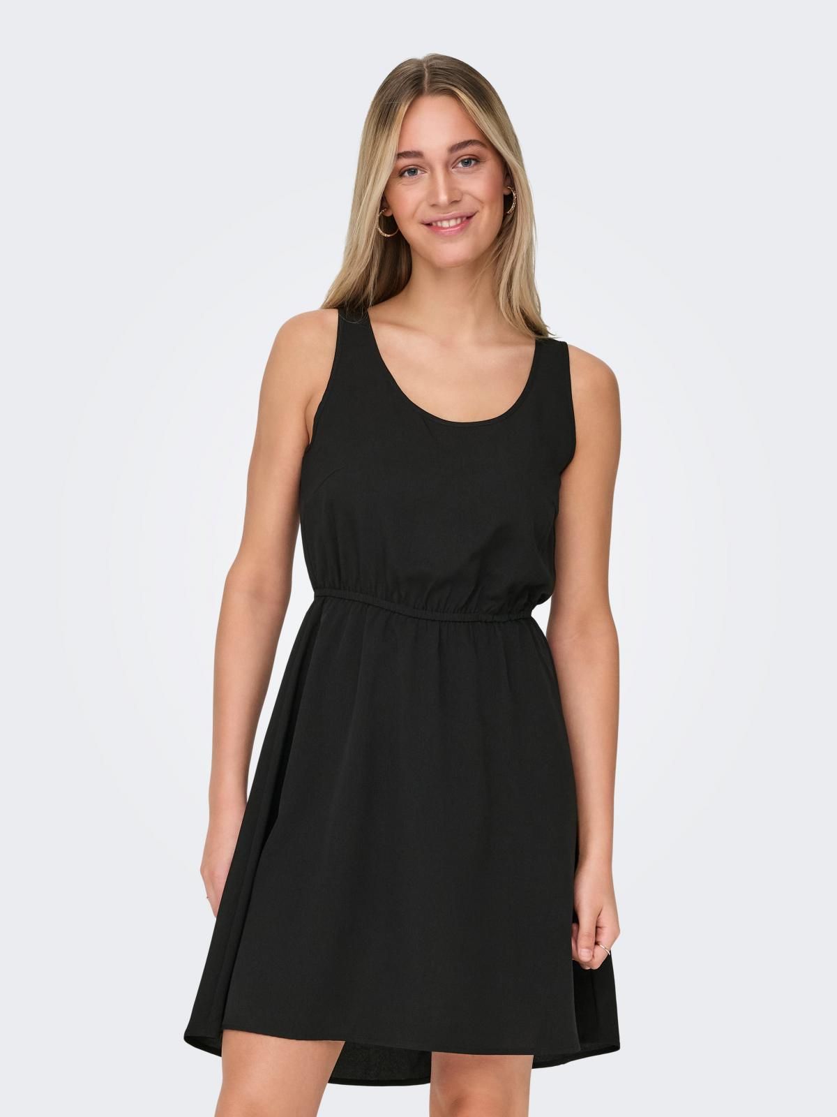 온리 베이직 슬리브리스 블랙 미니 원피스 15335966_2161 BLACK / BLACK - 상품 이미지