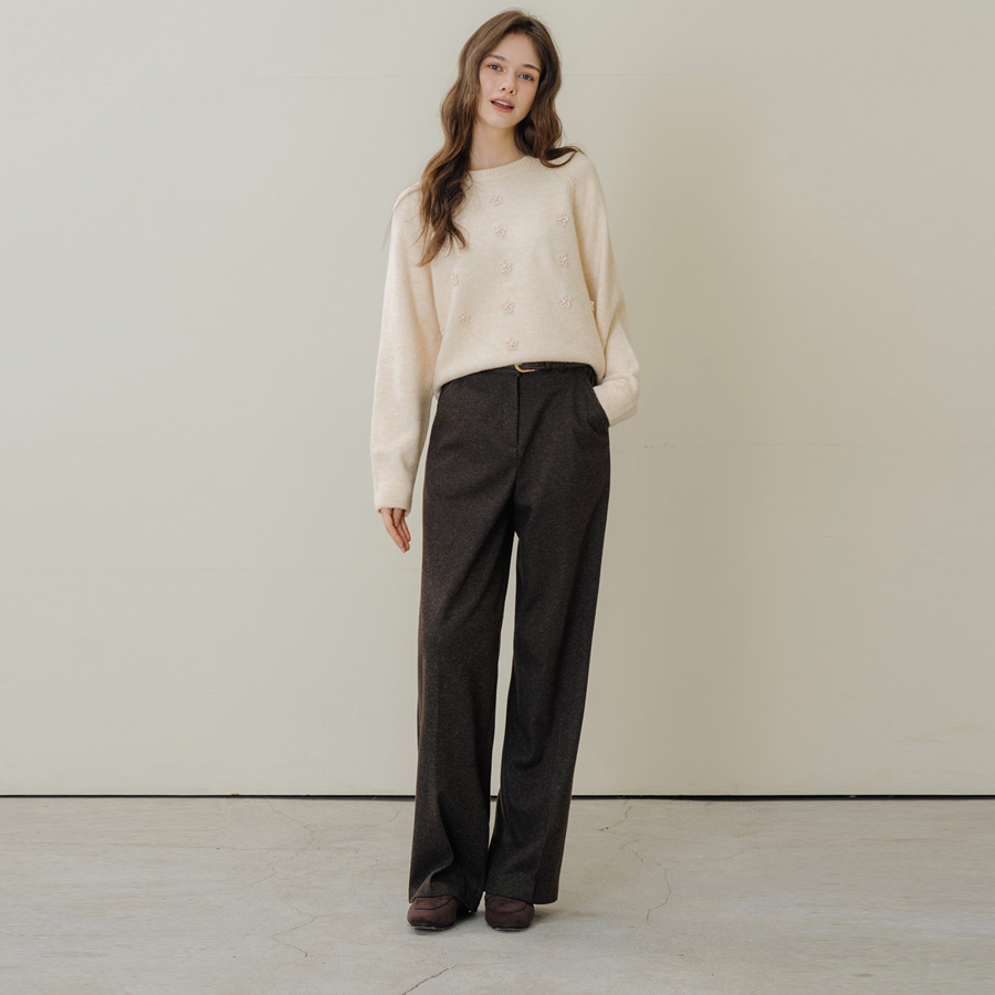 윈터 소프트 울 블렌드 스탠다드 와이드 트라우저 (BROWN, 3SIZE) - 상세 이미지 3