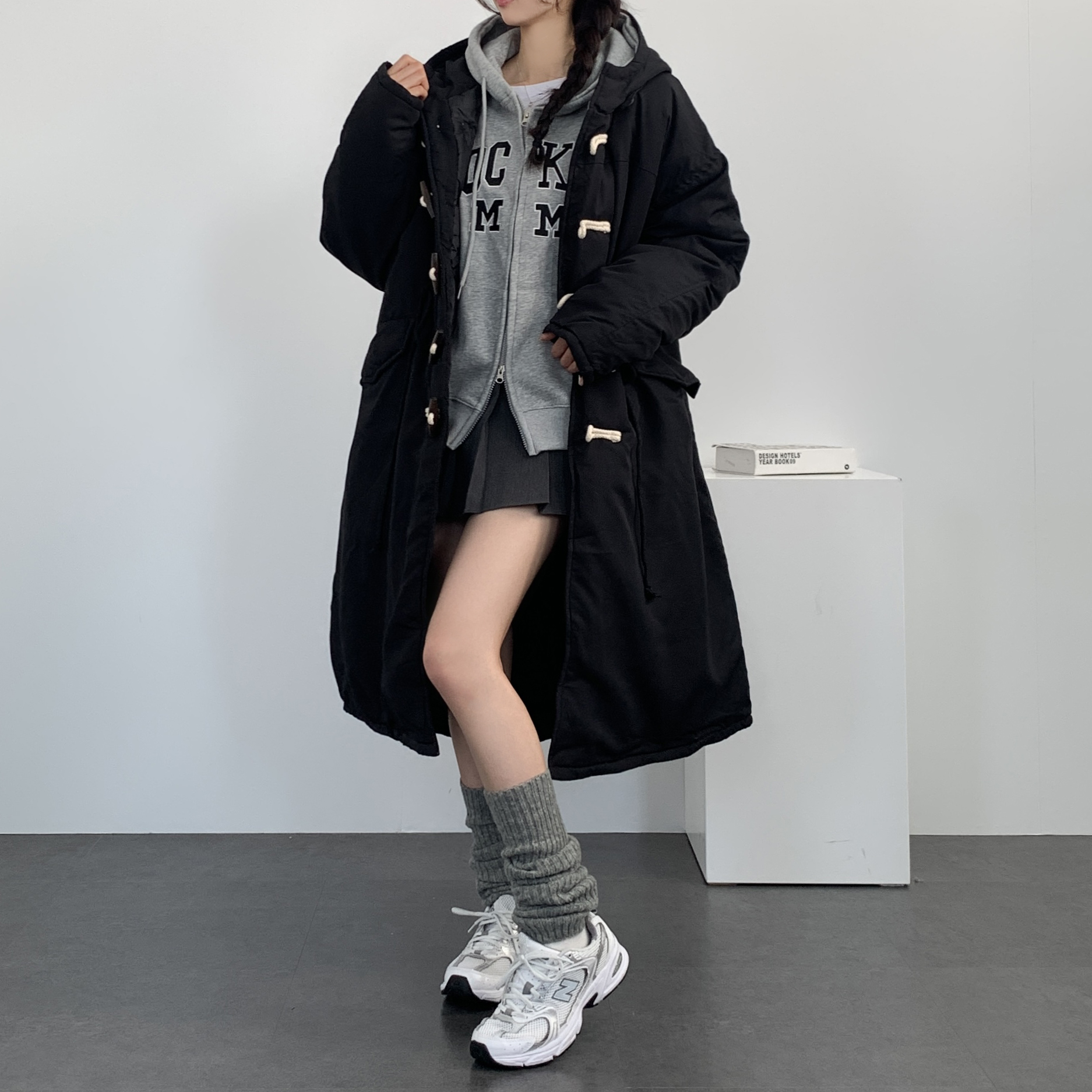 여성 웰론 롱 패딩 키작녀 하프 더블 톰보이 떡볶이 코트 겨울아우터 - 상품 이미지