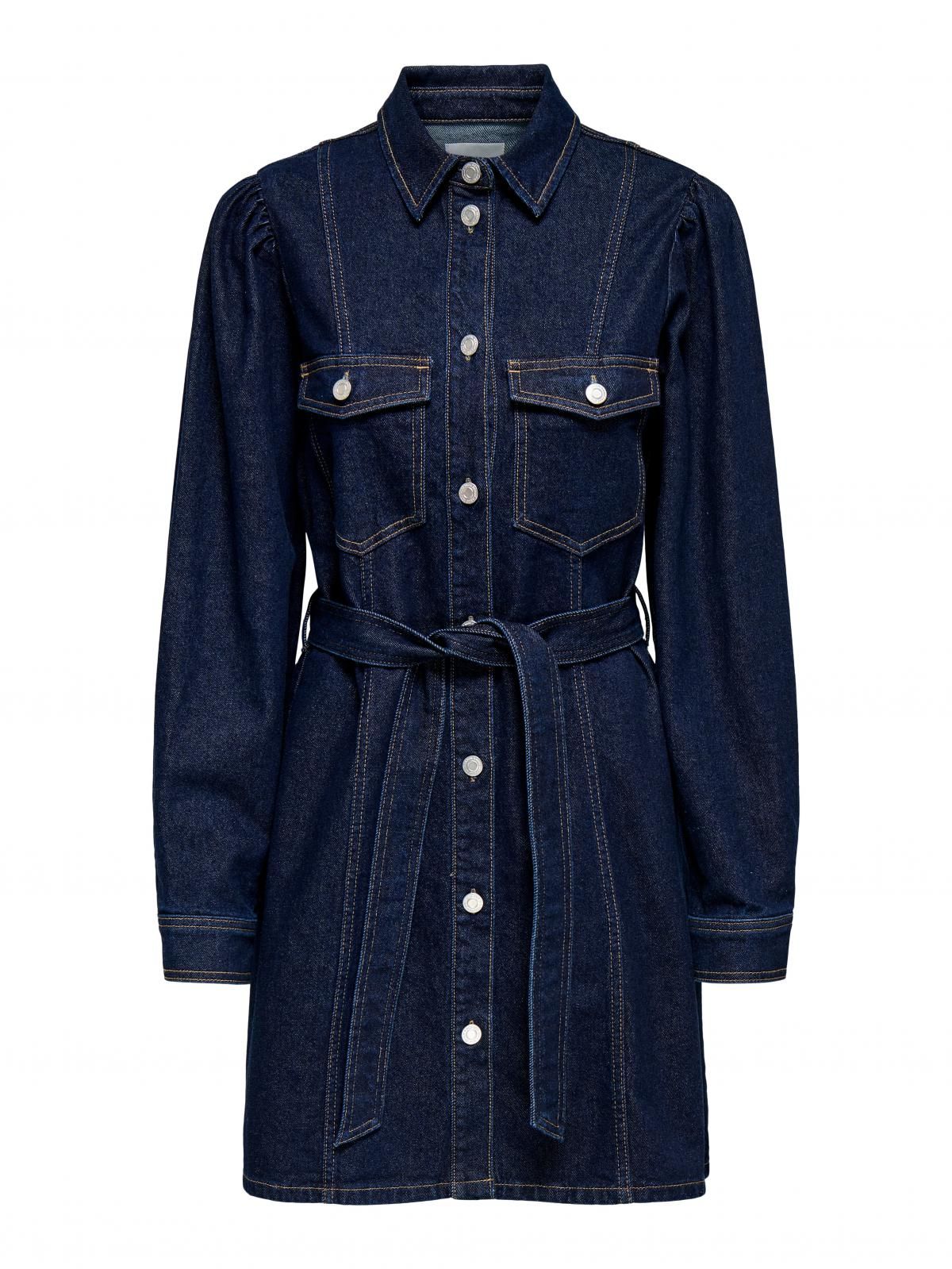 온리 데님 미니 셔츠 원피스 벨트 15360336_2114 BLUE / DARK BLUE DENIM - 상세 이미지 3