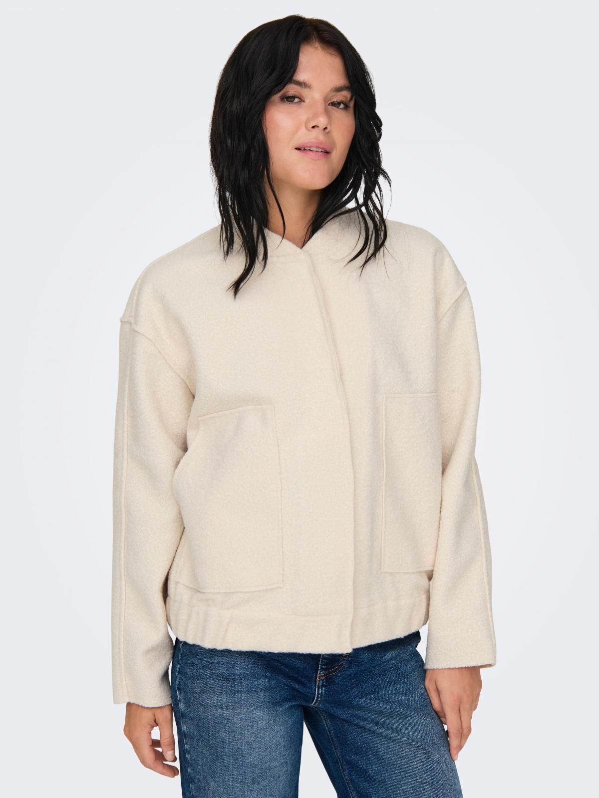 온리 모던 아이보리 숏 봄버 재킷 15322368_11 WHITE / WHISPER WHITE - 상품 이미지