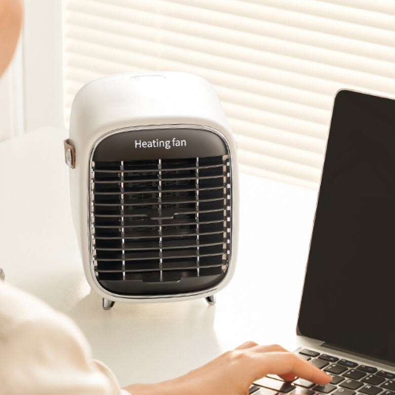 우루 7엽 미니 전기 온풍기 3단 히터 화장실 욕실 탁상 사무실 난방 서큘레이터