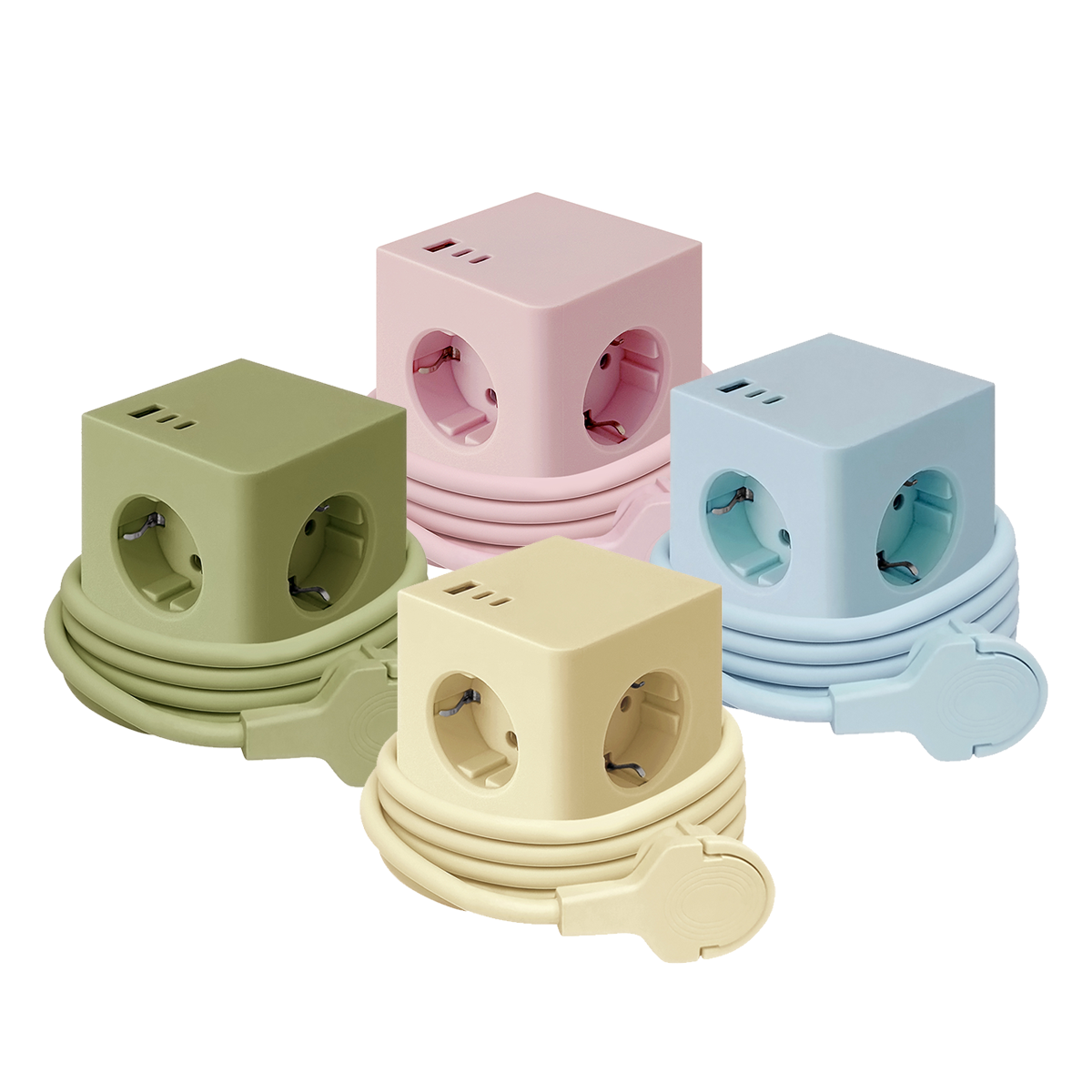 제로갭 큐브멀티탭 3구 고속충전 USB C타입 고용량 제품 이미지