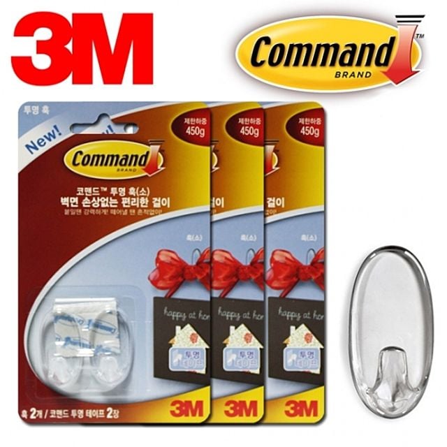 3M 타원 투명 후크걸이 소 6P - 메인 이미지