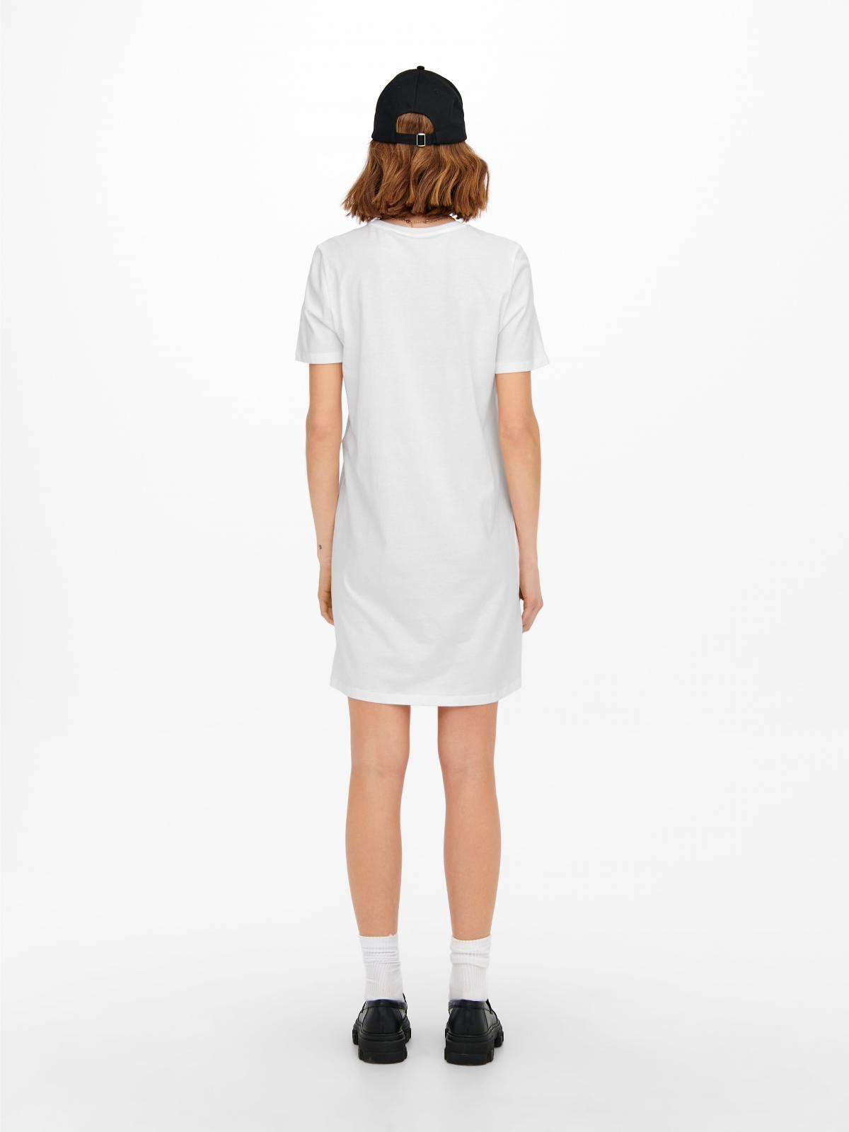 온리 코튼 미니 라운드넥 반팔 원피스 화이트 15233271_5 WHITE / BRIGHT WHITE - 상세 이미지 2