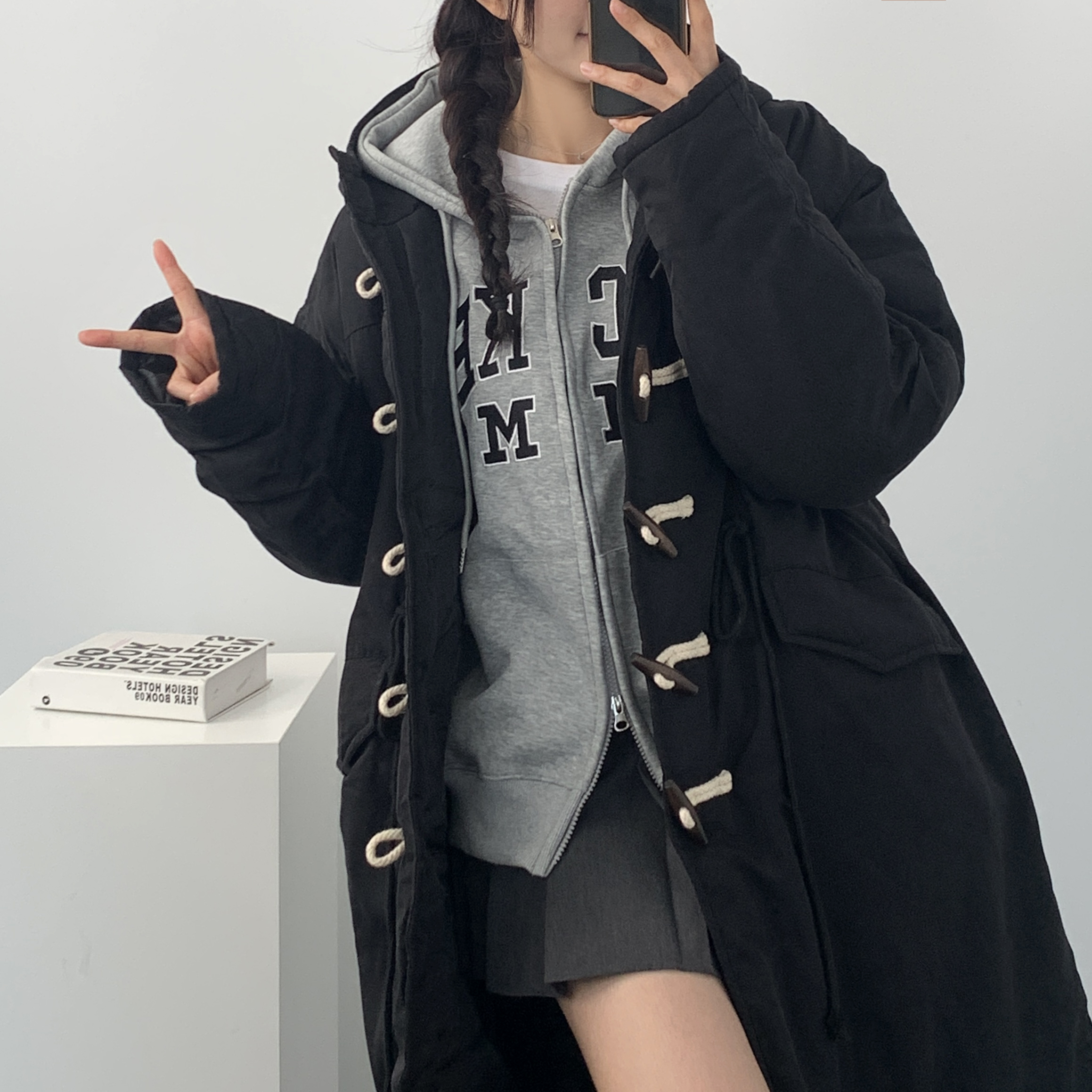 여성 웰론 롱 패딩 키작녀 하프 더블 톰보이 떡볶이 코트 겨울아우터 이미지 6