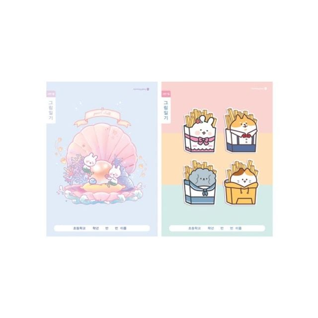 1000 초등 1-2 2면1일 그림일기장 II 랜덤발송 1EA - 상품 이미지