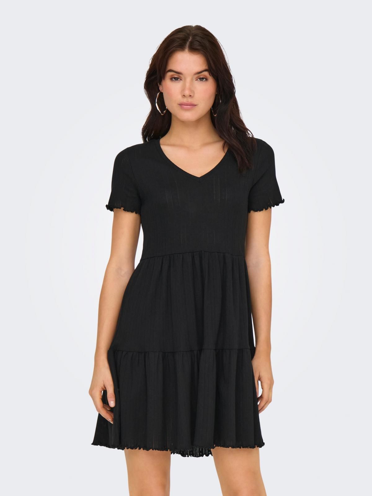 제이디와이 미니 블랙 원피스 반팔 라운드넥 15341551_2161 BLACK / BLACK - 상품 이미지