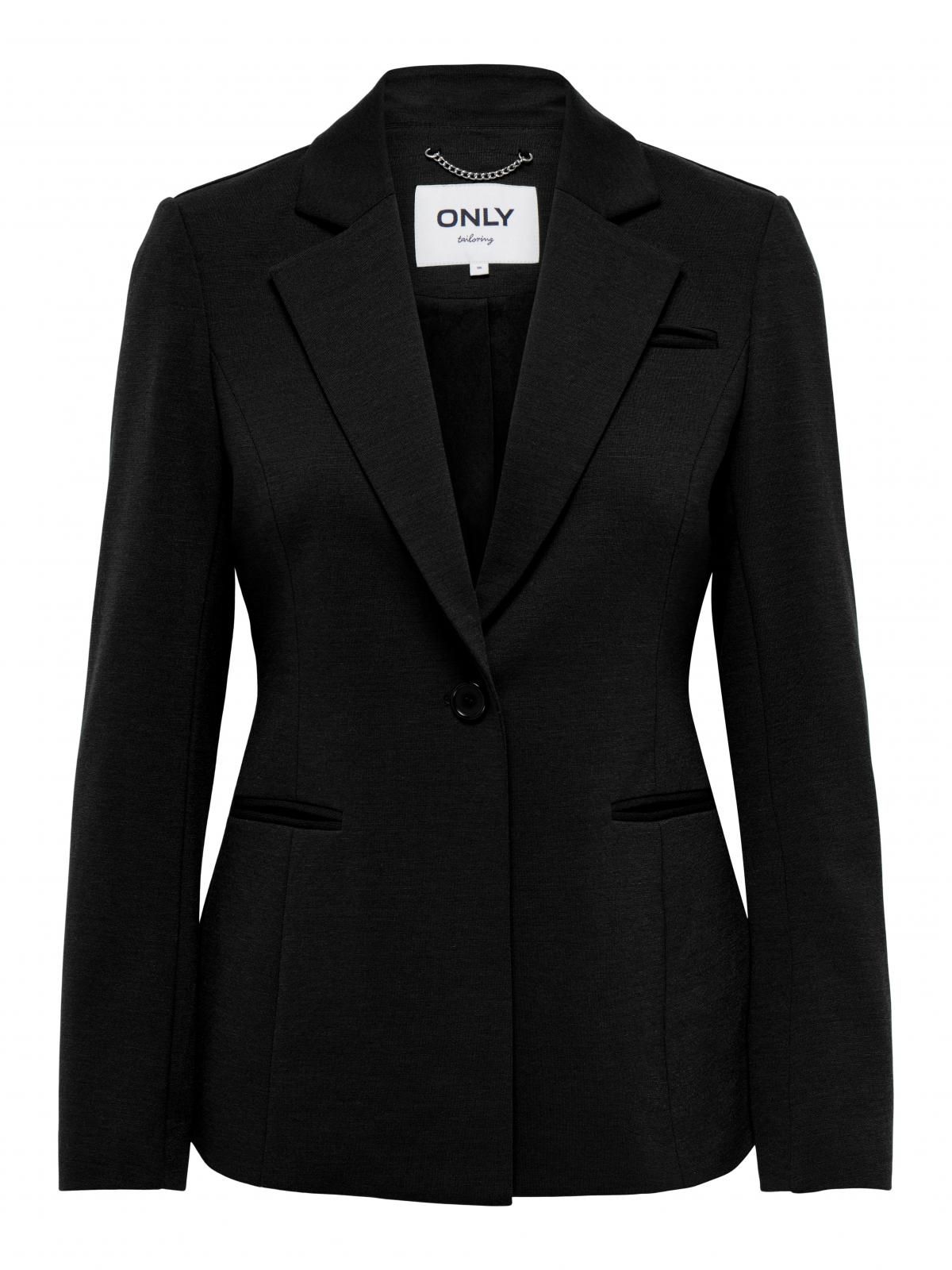 온리 테일러드 슬림핏 블랙 블레이저 15298659_2161 BLACK / BLACK - 상품 이미지