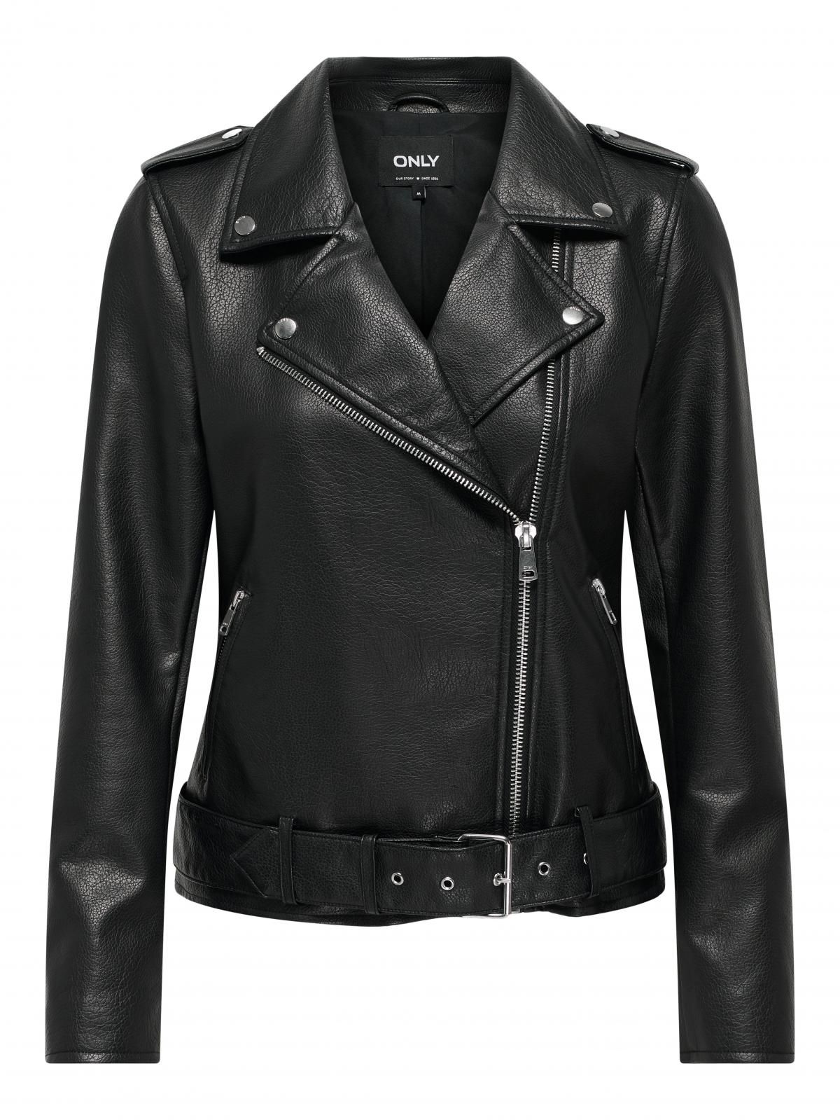 온리 클래식 레더 바이커 자켓 벨트 블랙 15357332_2161 BLACK / BLACK - 상품 이미지