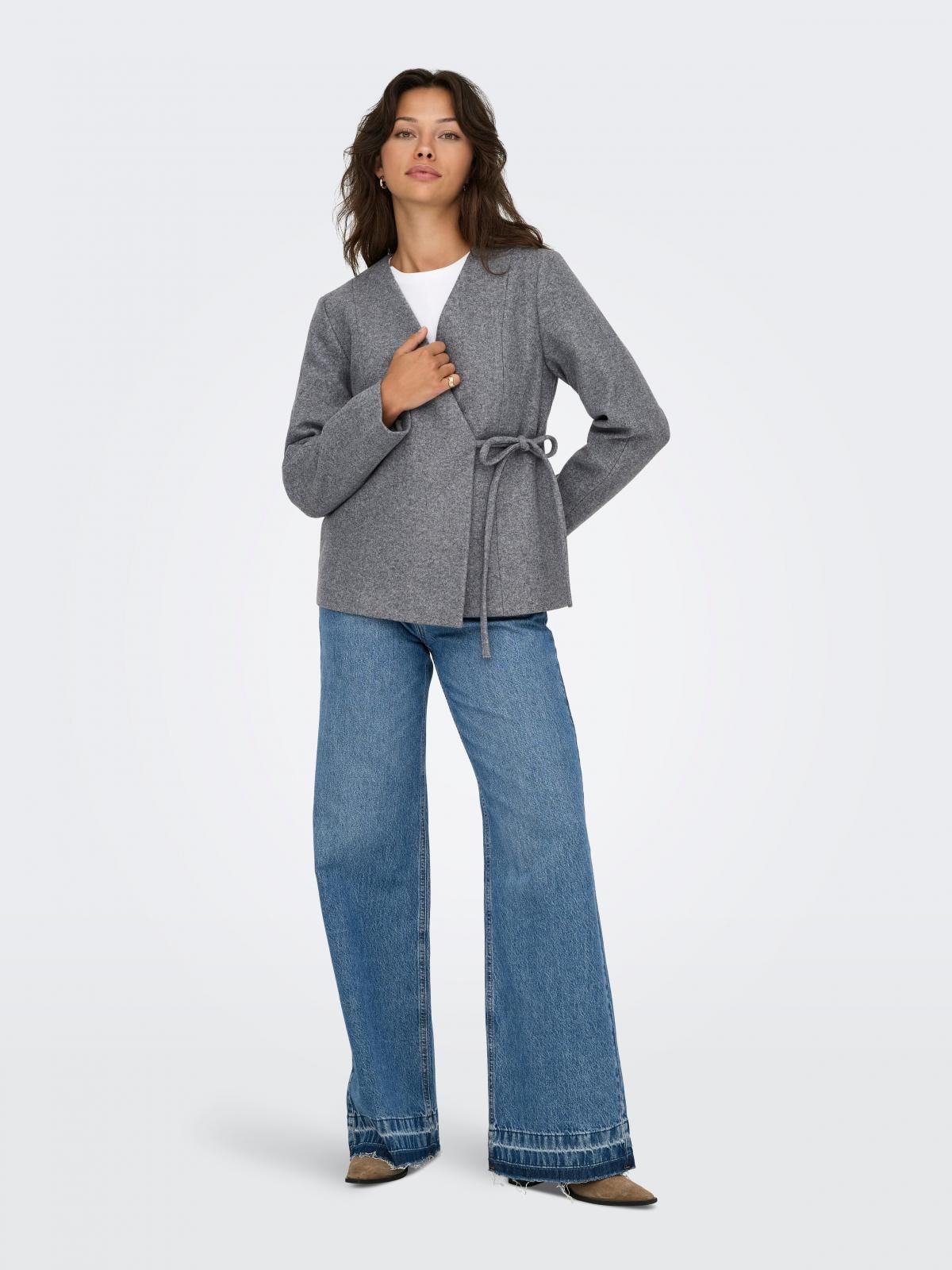 온리 테크니컬 브이넥 스트랩 재킷 15373152_2382 GREY / MEDIUM GREY MELANGE - 상세 이미지 5