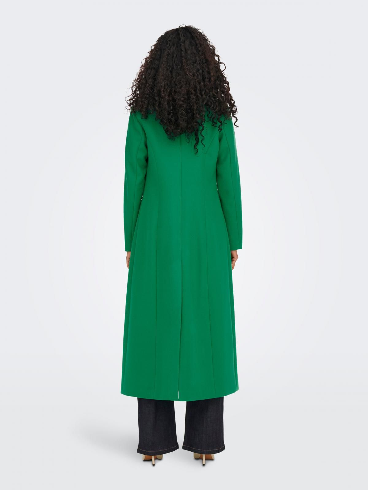 온리 테크니컬 롱 테일러드 울 코트 그린 15228607_4621 TURQUOISE / LUSH MEADOW - 상세 이미지 3
