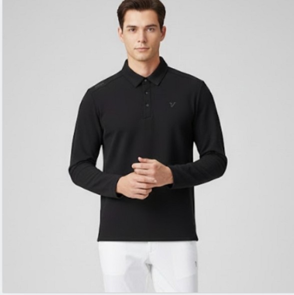 볼빅 남성 초겨울 패치로고 약기모 필드룩 골프웨어 스윙 카라 티셔츠 - 상품 이미지