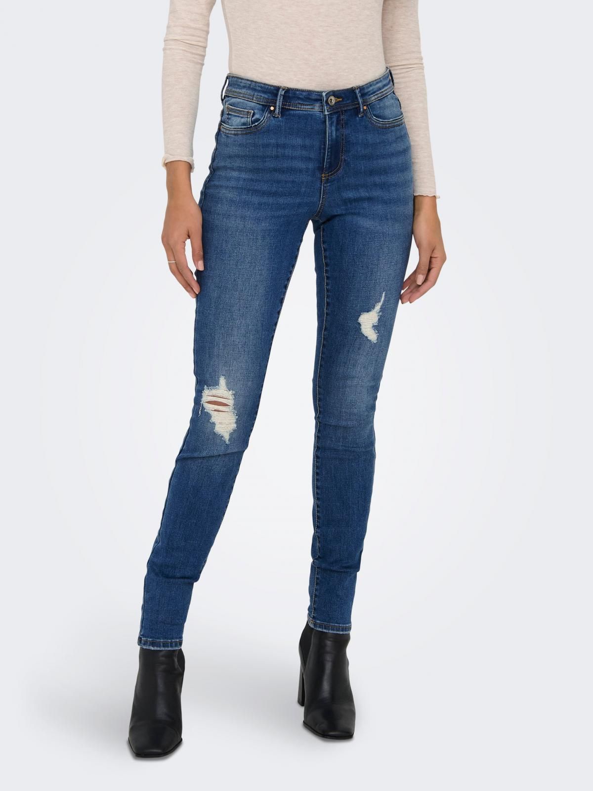 온리 데님 미드웨이스트 스키니핏 청바지 15263734_2114 BLUE / DARK BLUE DENIM - 상품 이미지