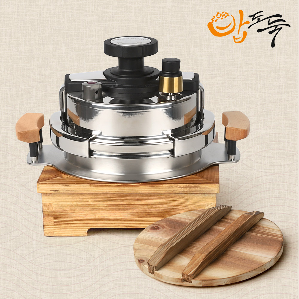 IH 가정용 압력솥밥 나무 뚜껑 받침대 세트 밥도둑 업소용 가마솥 1.6L