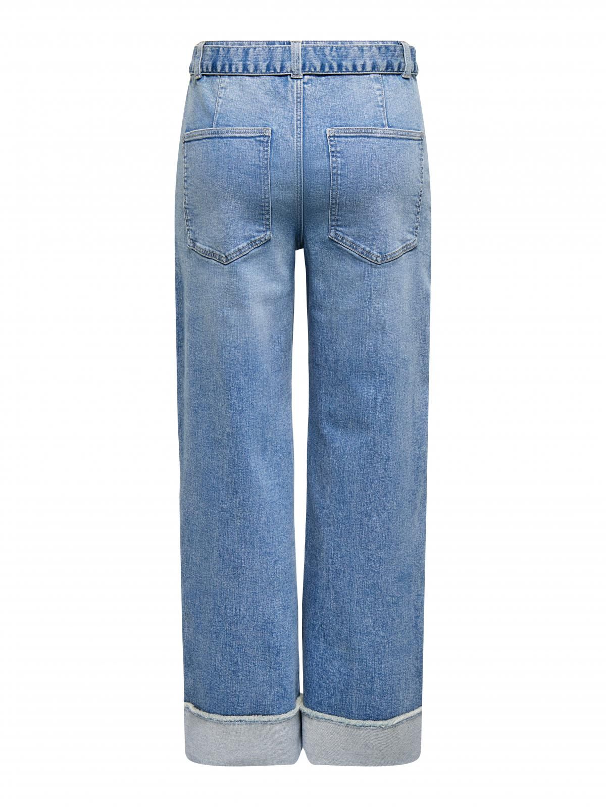 온리 하이웨이스트 연청 와이드핏 데님 팬츠 15357941_2116 BLUE / LIGHT BLUE DENIM - 상세 이미지 4